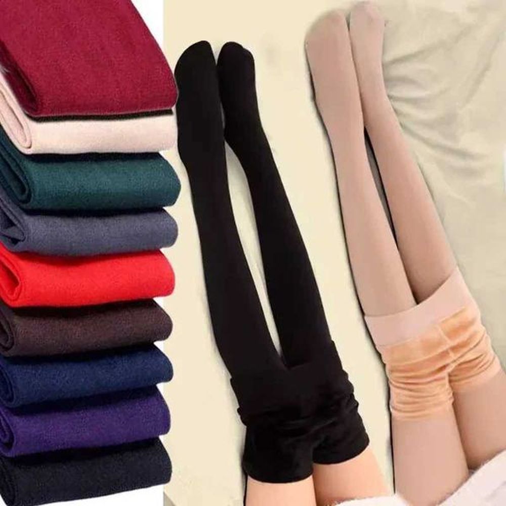 women winter thicken leggings warm high waist solid color velvet