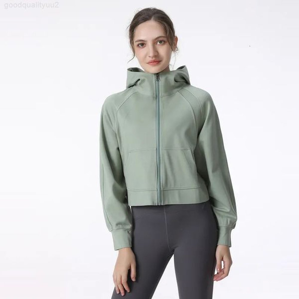 women yoga jacket hoodies long sleeves outfit solid color back