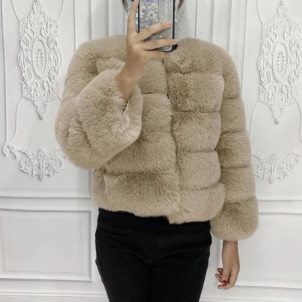 womens artificial fur coat autumn winter high quality fluffy