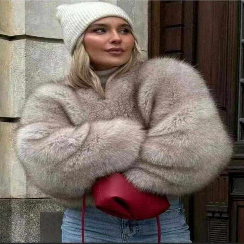 womens artificial fur coat autumn winter high volume fluffy