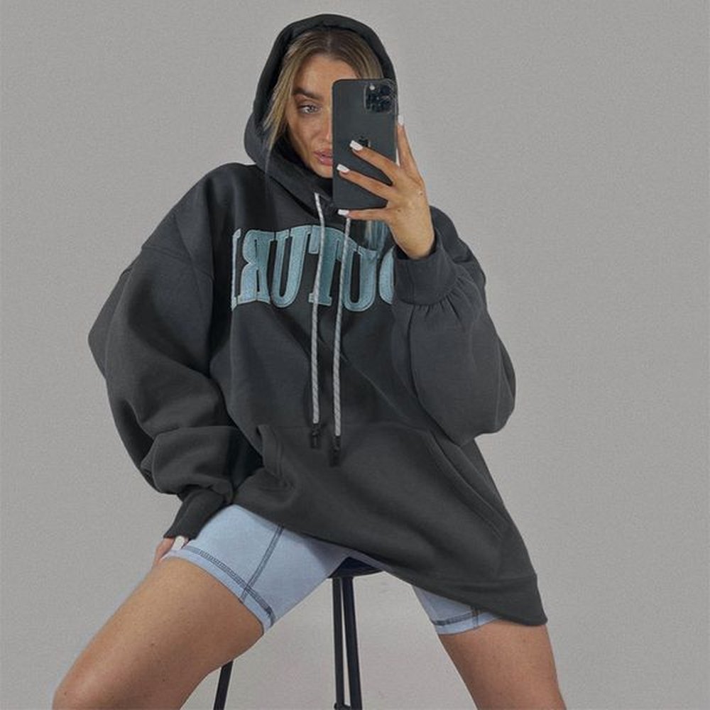 womens autumn and winter new letter embroidery long sleeve