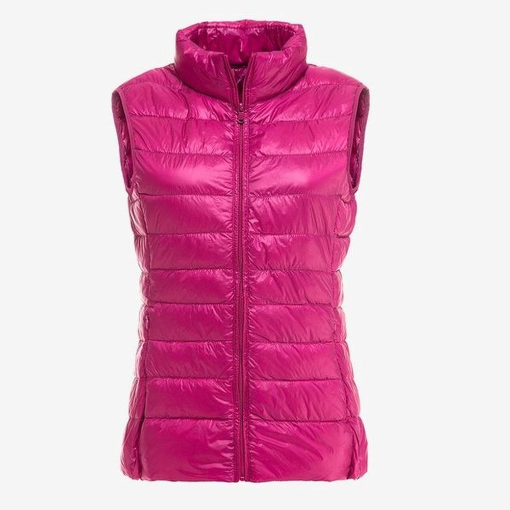 womens autumn duck down warm vest sleeveless stand collar portable