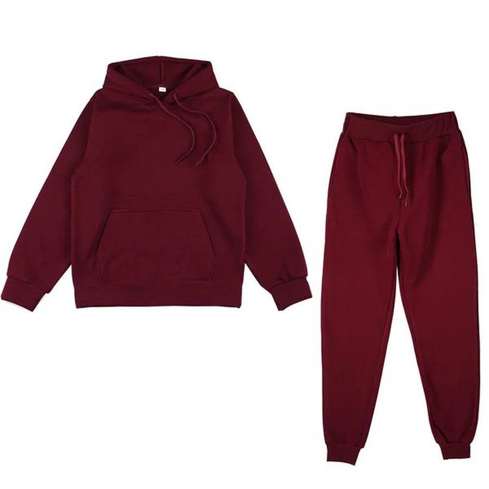 womens autumn winter tracksuit warm fleece suits hoodies tops casual