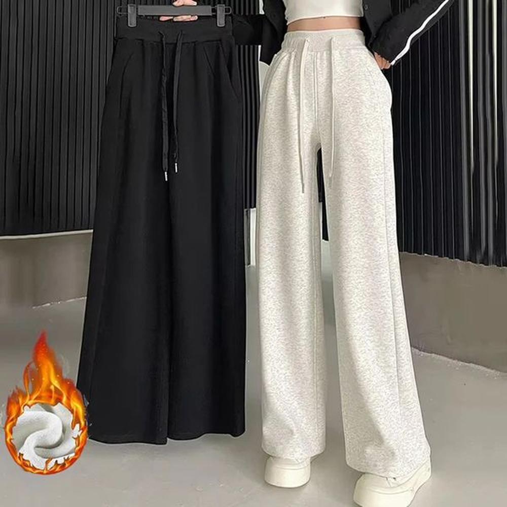 womens basic white gray black elastic sports leggings wide leg