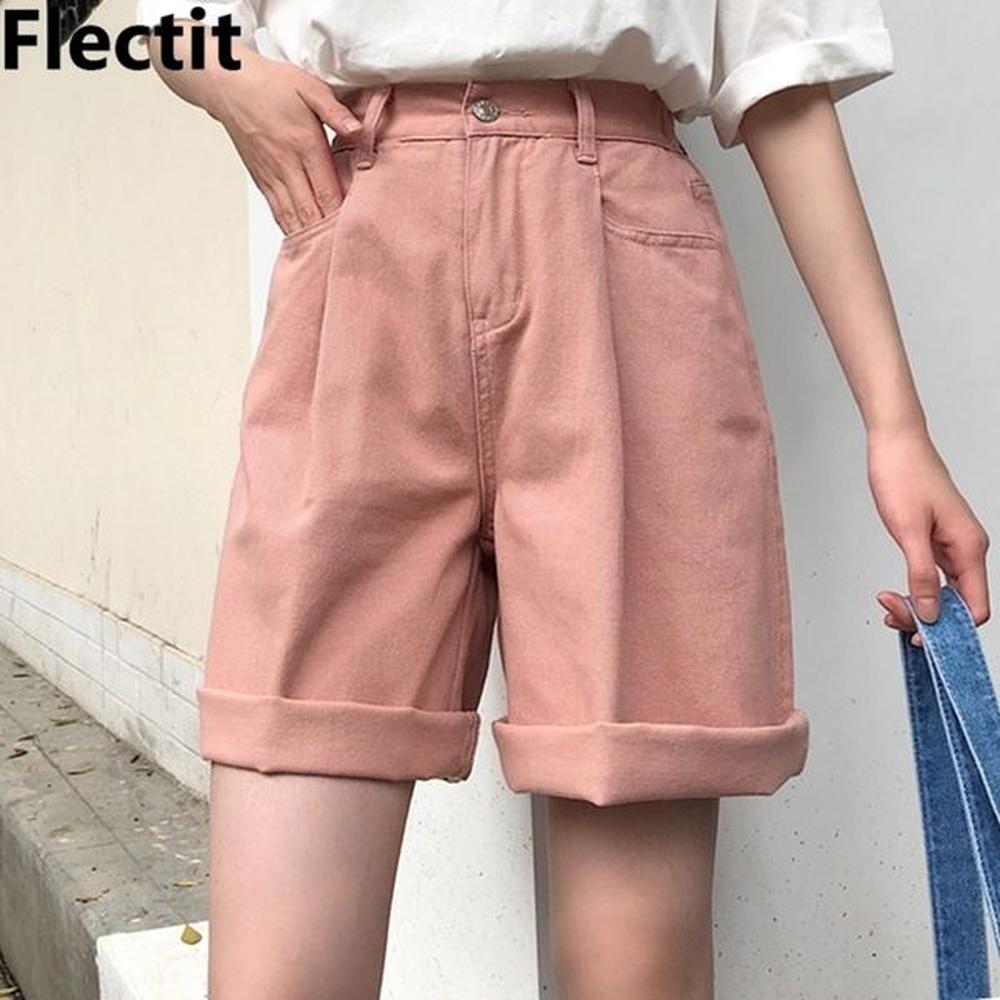 womens bermuda high waist wide leg denim shorts soft