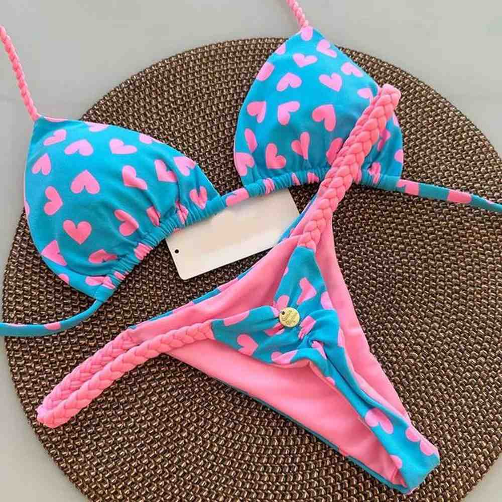 womens bikini split print swimwear fashion gstring beach holiday
