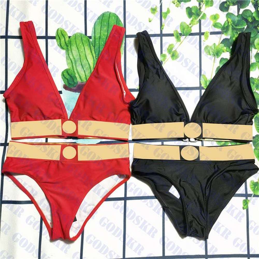 womens bikini v neck swimwear gold print women swimsuit suit