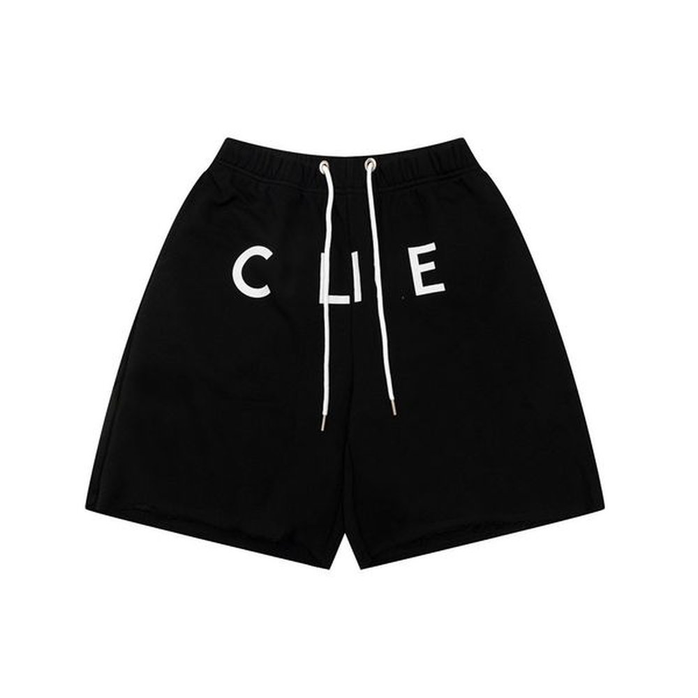 Women's Black and White Casual Shorts 2024 New Fashion Classic Letter Printed Men's and Women's Couple Shorts Drawstring Casu