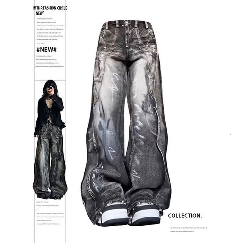 womens black gothic jeans harajuku yk s fashion bag denim
