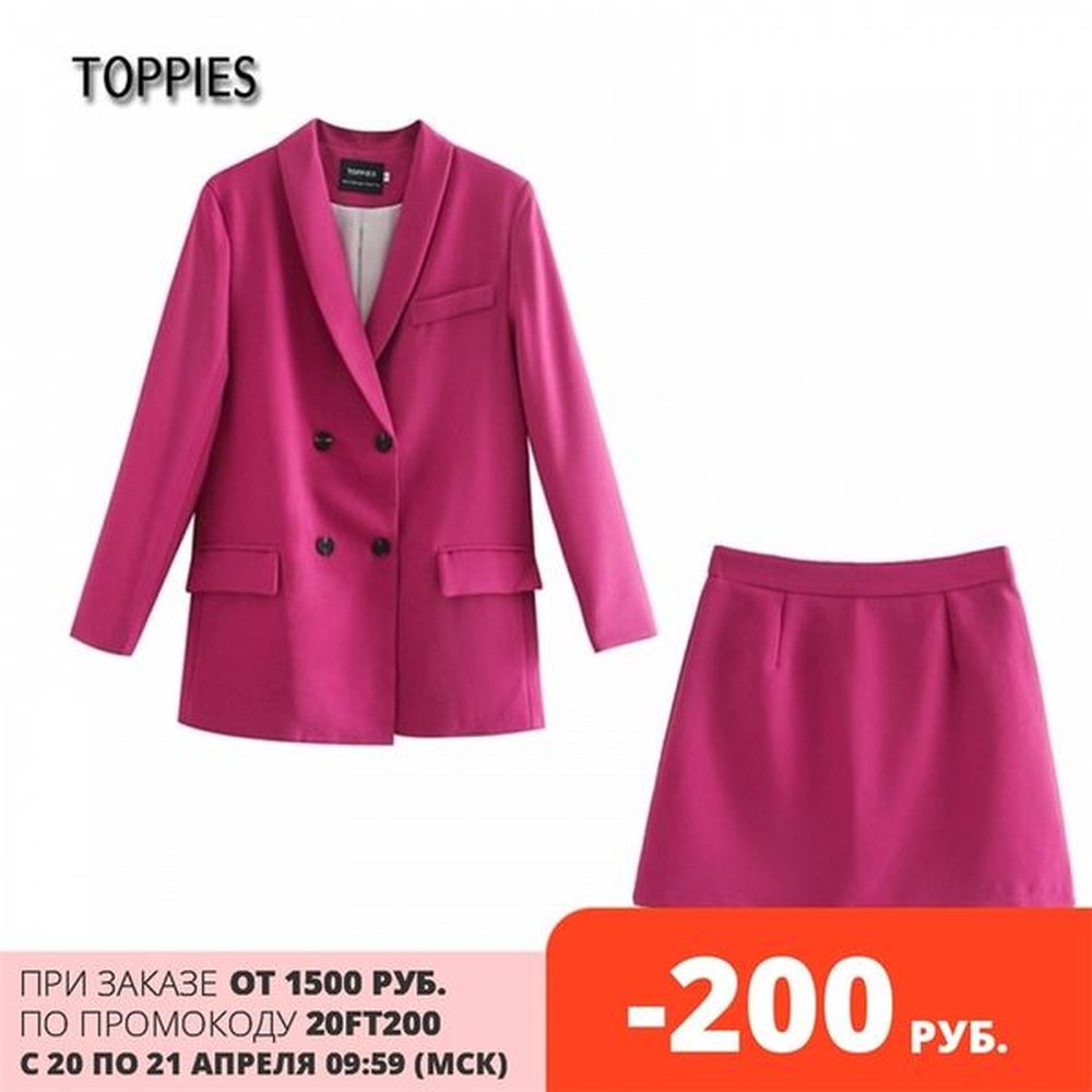womens blazer two piece suit set double breasted jacket spring