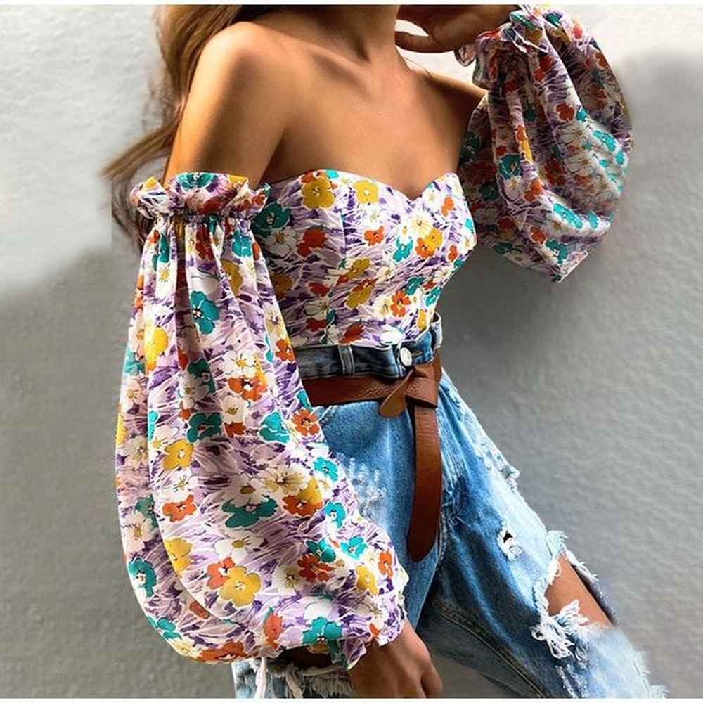 womens blouses shirts autumn puff sleeve vintage blouse women