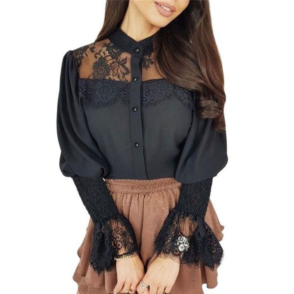 womens blouses shirts fashion sexy women lace blouse