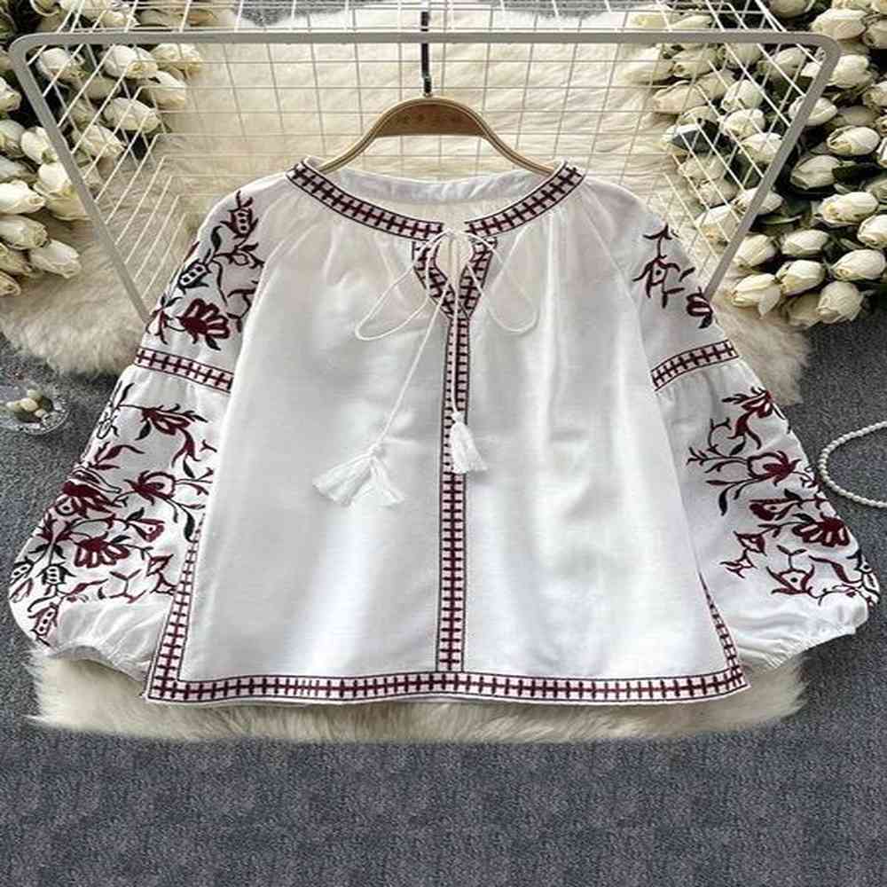 womens blouses shirts womens retro shirt ethnic style embroidered lace