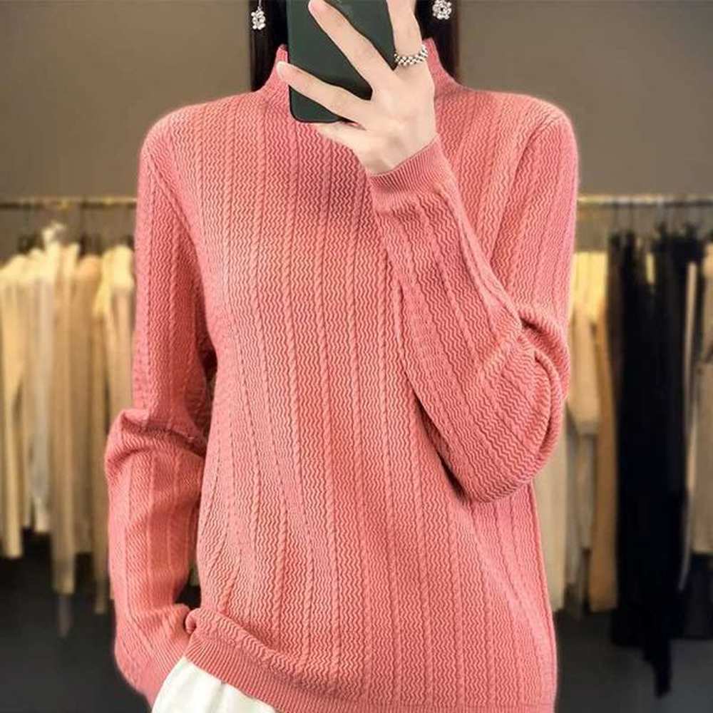 womens boutique highend sweater knitted cashmere sweater half high collar