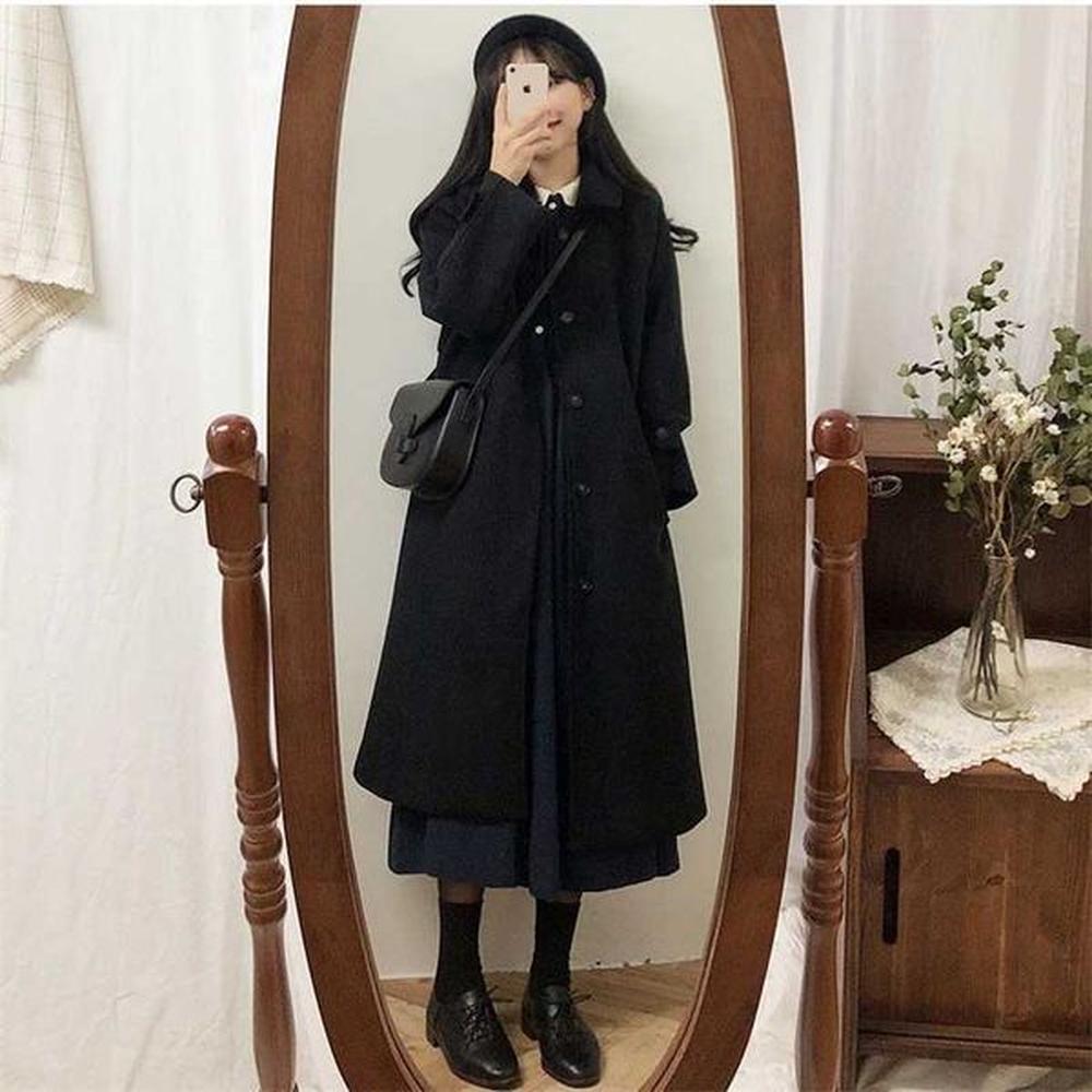 womens coat winter korean fashion long coated thickened woolen winter