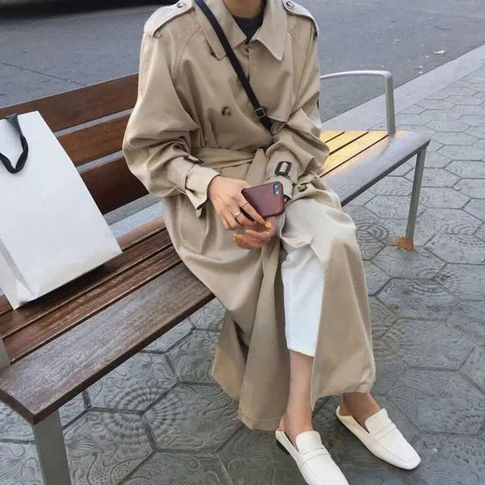 womens coats british double breasted oversized trench coat women windbreaker
