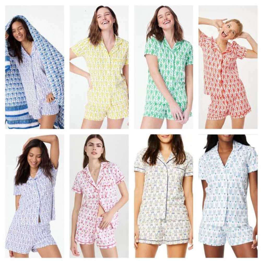 womens cute roller rabbit pajamas yk monkey prefabricated printing piece