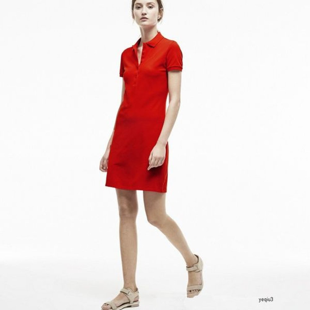 womens designer crocodile polo dress exquisite embroidery decoration womens casual
