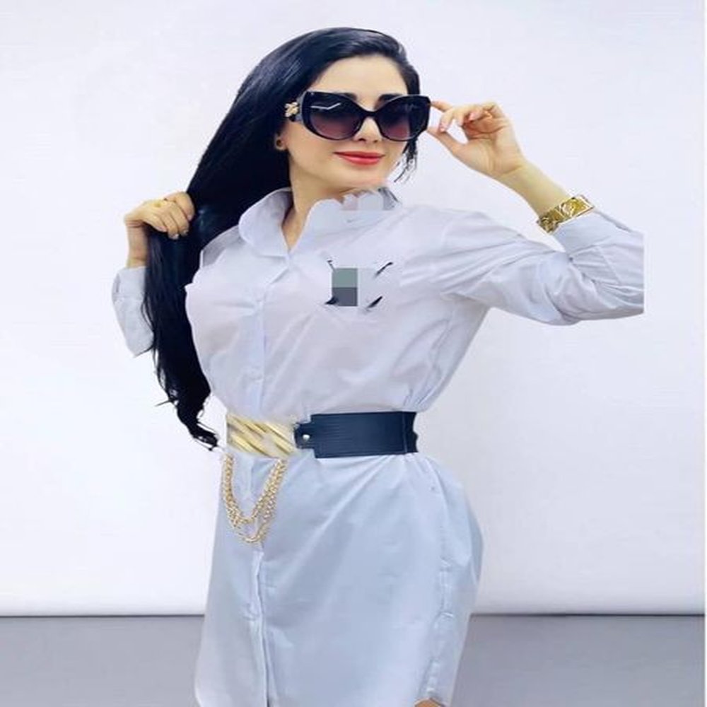 womens designer letter print shirt dress fashionable lapel neck