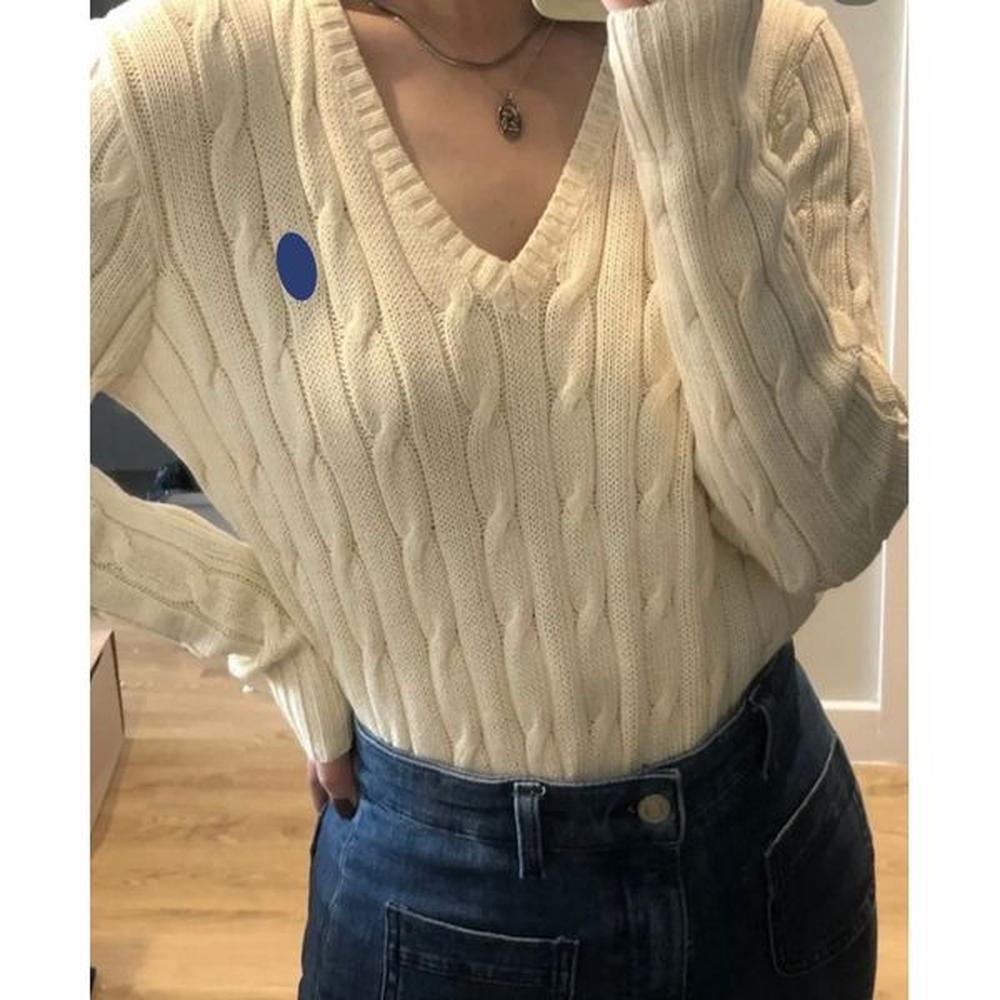 womens designer sweaters pony autumn and winter embroidered sweater vneck