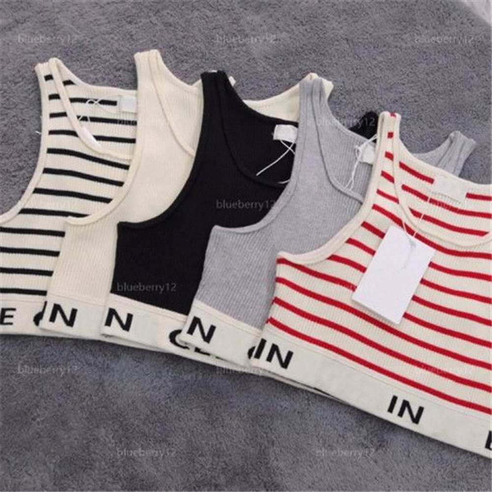 womens designers tanks knit vest sweaters t shirts designer striped
