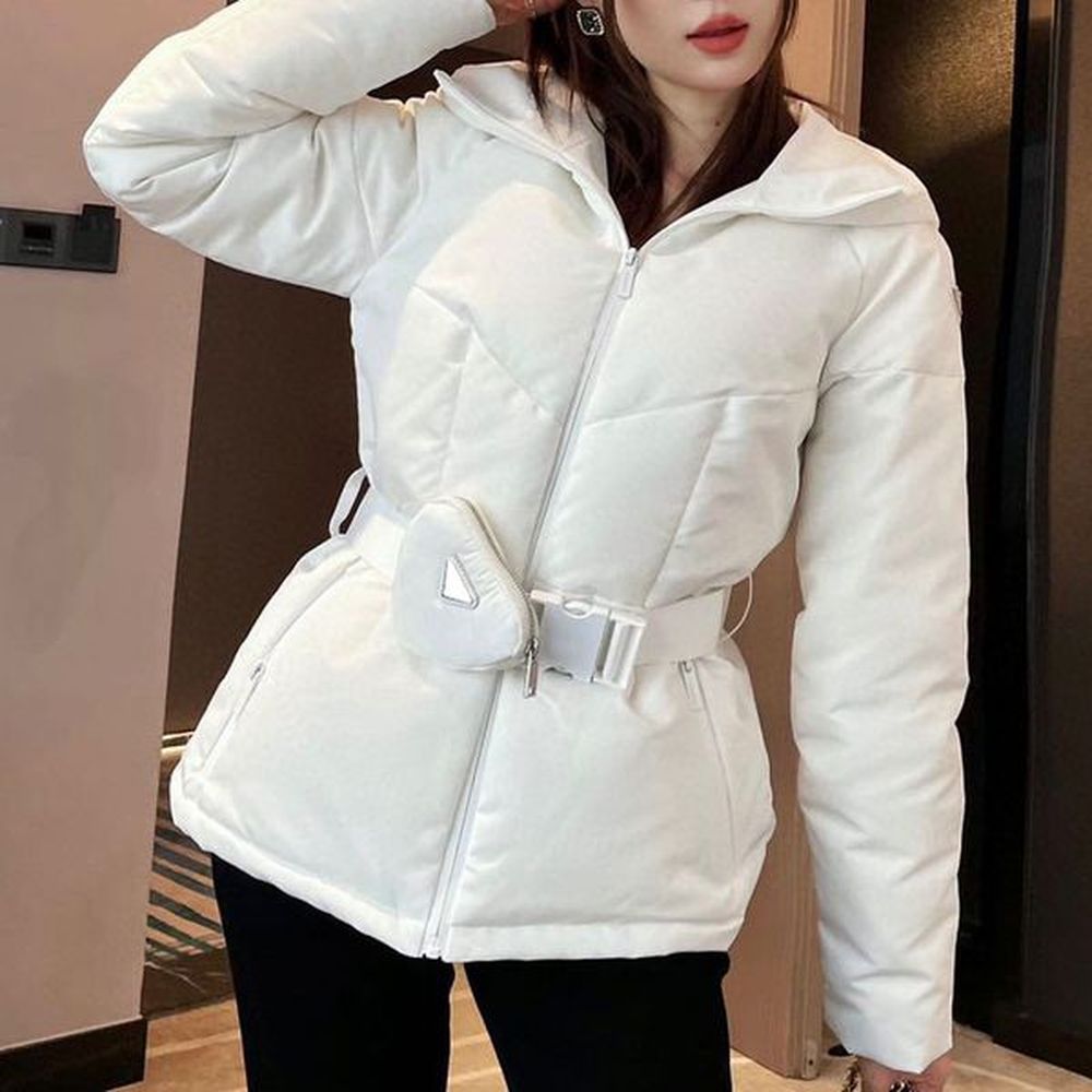 womens down jacket designer winter jacket long waist fit hooded