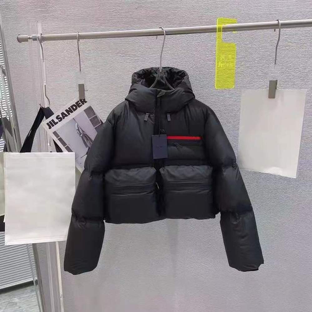 womens down parkas jacket with letters pattern windbreaker for lady