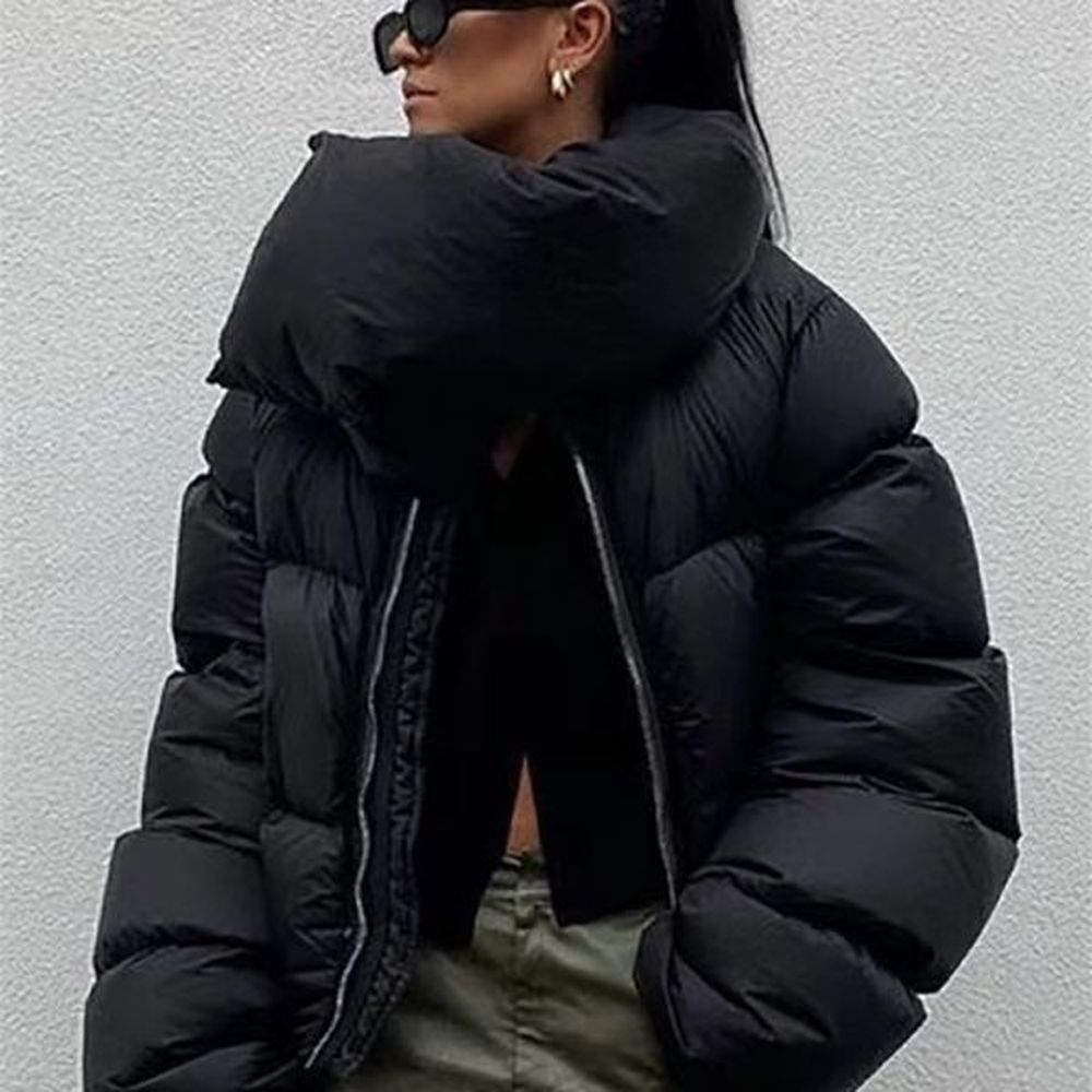 womens down parkas winter scarf collar jacket solid thick warm