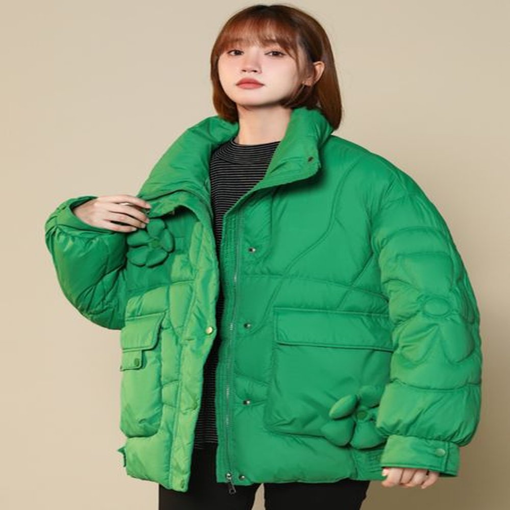 womens down parkas women flower cotton coat short parkas autumn