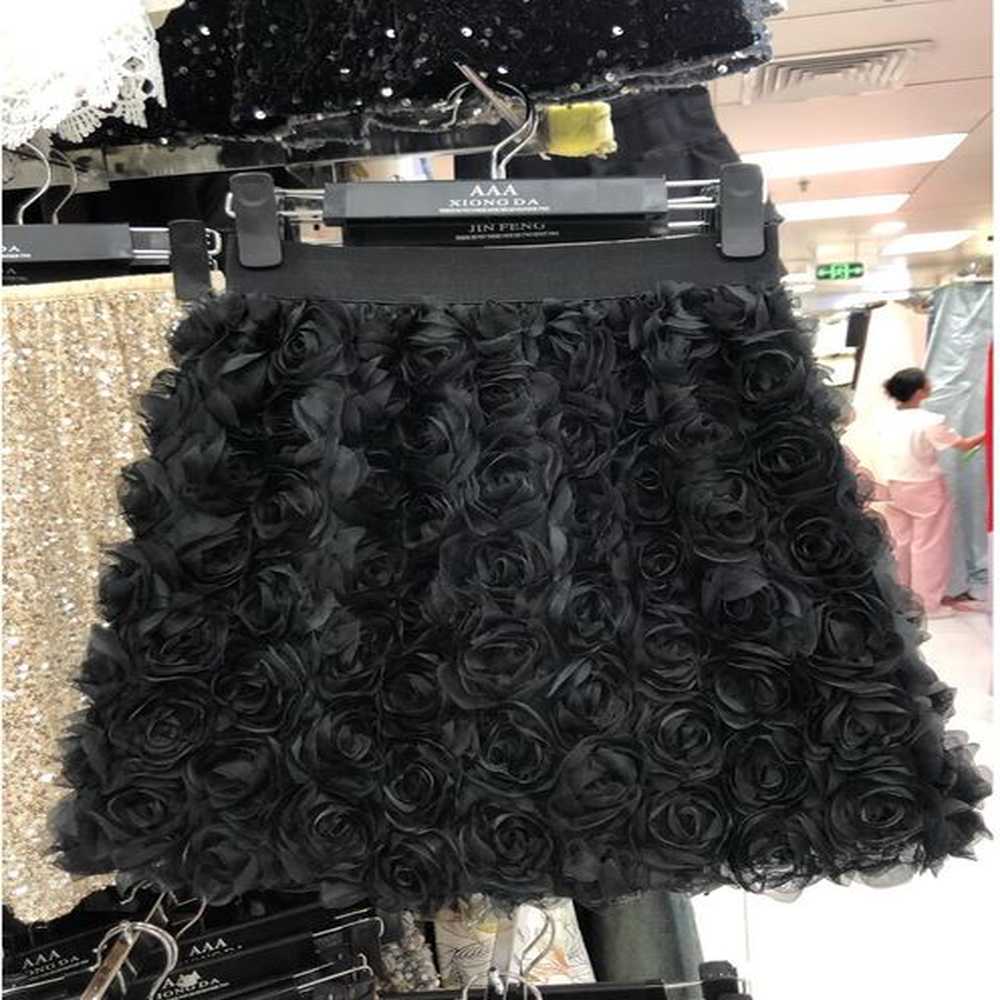 womens fashion aline skirt elastic high waist elegant d rose