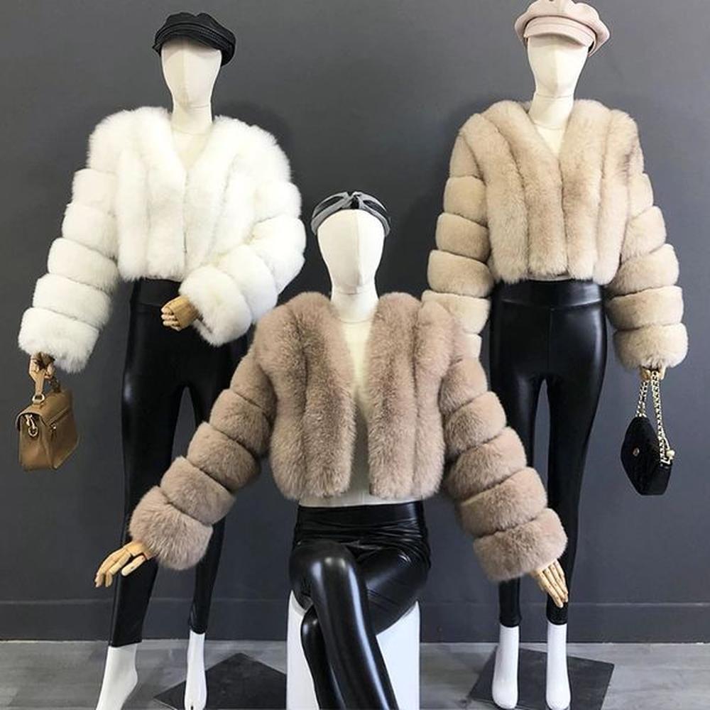 womens fur coat fox fur leather jacket natural fox fur