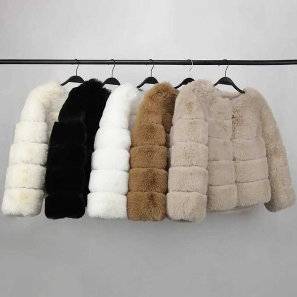 womens fur faux fur faux fur winter jacket women