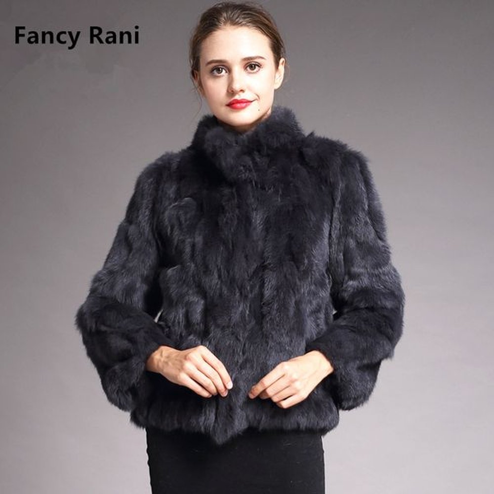 womens fur faux fur natural rabbit fur coat women winter