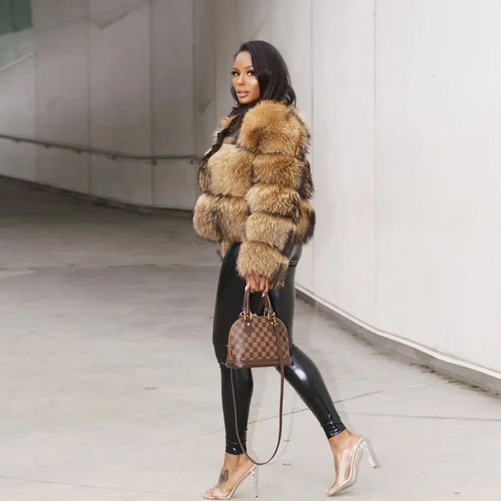 womens fur faux maomaokong real coat women natural raccoon