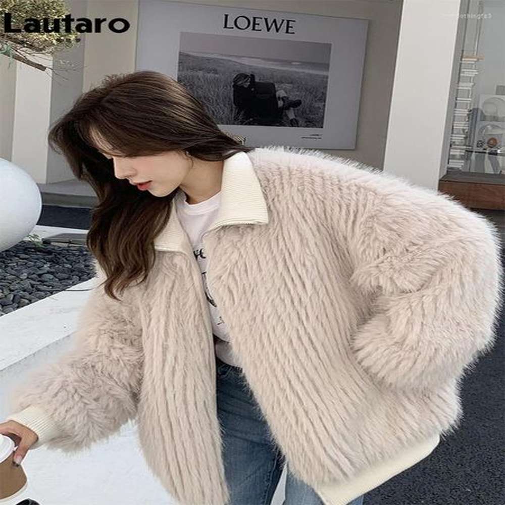 womens fur lautaro autumn winter loose casual thick warm soft