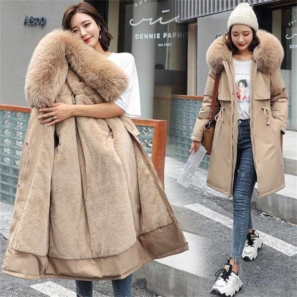 womens hooded winter down jacket with fur collar for extra