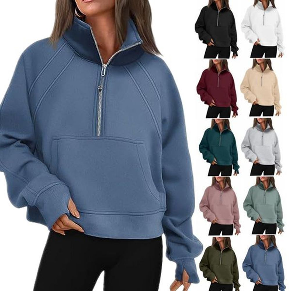 womens hoodie crop scuba hoodie women fleece thickened yoga jacket