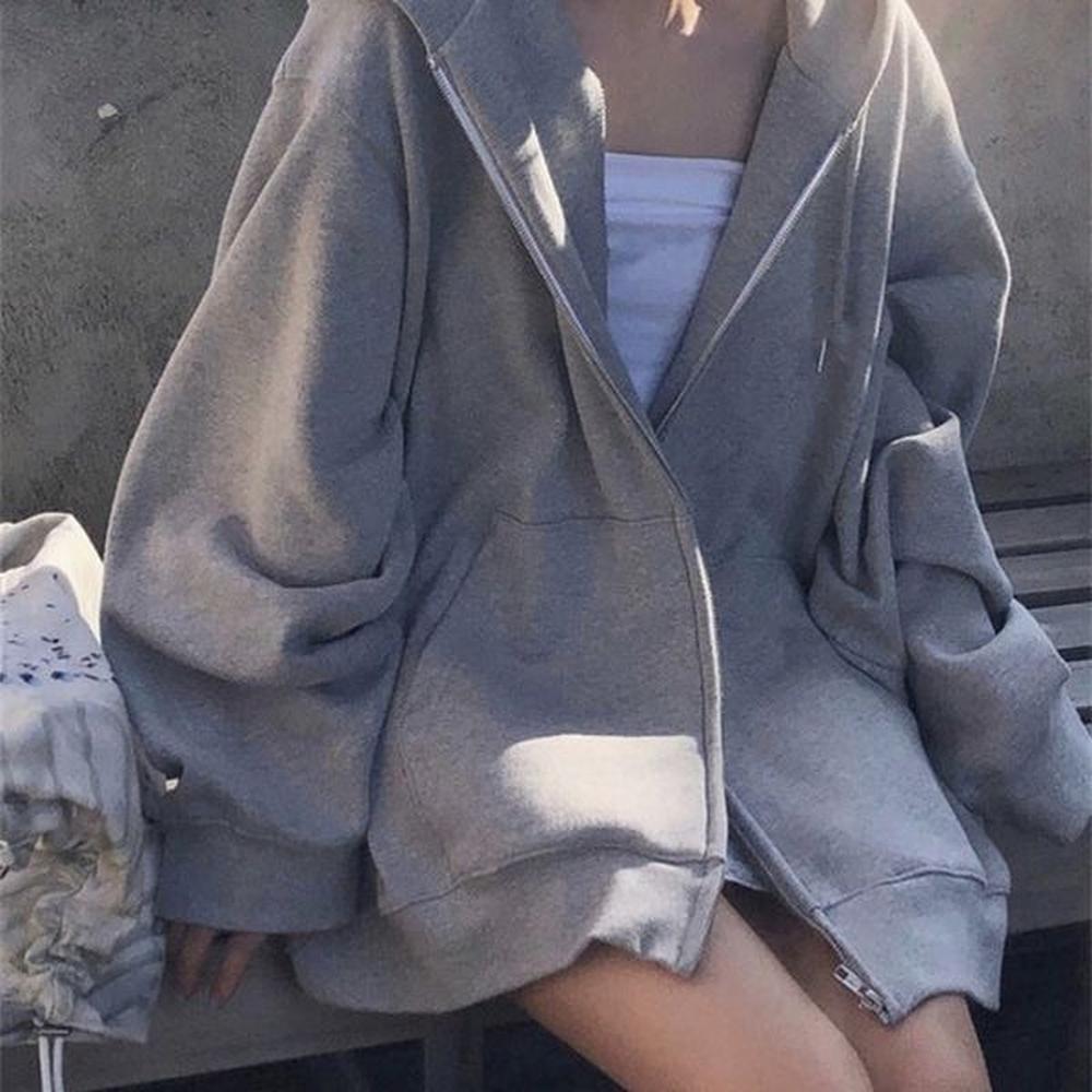 womens hoodies sweatshirts deeptown korean style oversize gray women streetwear