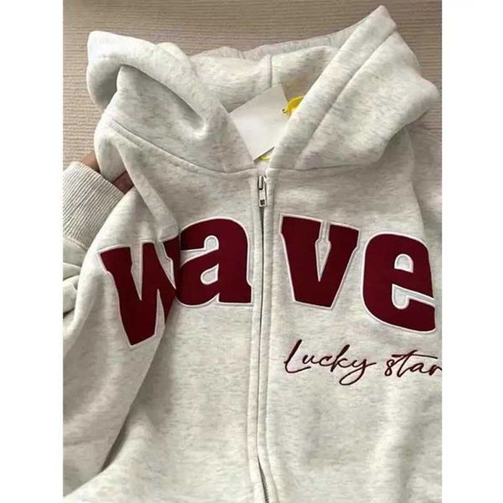 womens hoodies sweatshirts harajuku fashion korean style letter embroidered zipper