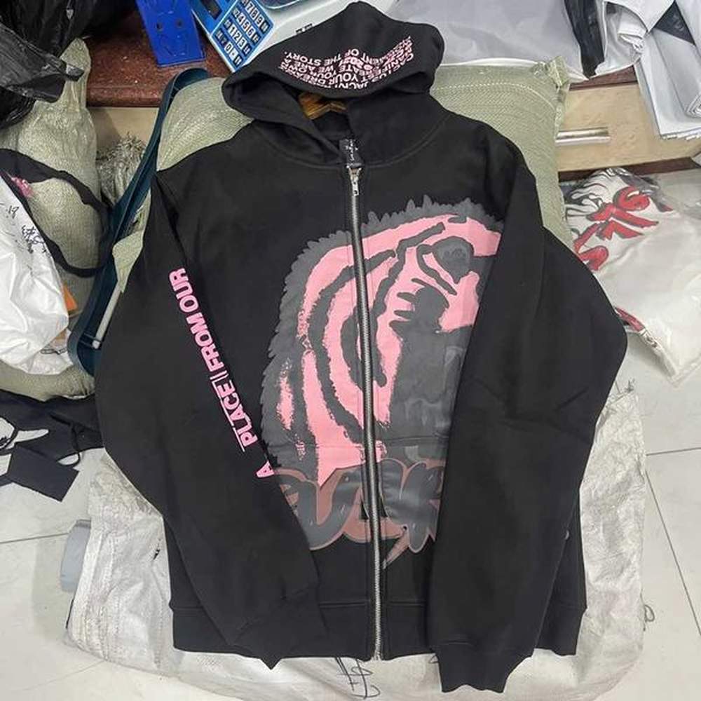 womens hoodies sweatshirts jackets hip hop embroidered lightning tiger print