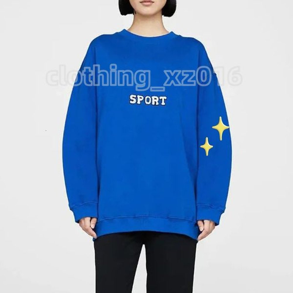 womens hoodies sweatshirts minimalist hand embroidery loose oneck sweatshirt letters