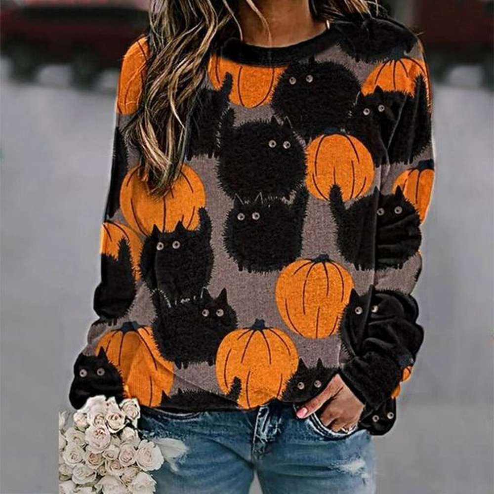 womens hoodies sweatshirts women halloween print long sleeve casual