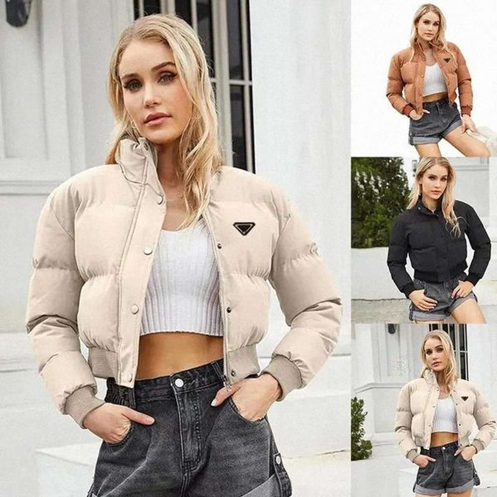 womens jacket designer triangle jacket puffy long sleeves woman down