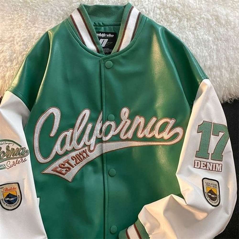 womens jackets american retro letter embroidery leather jackets coats womens
