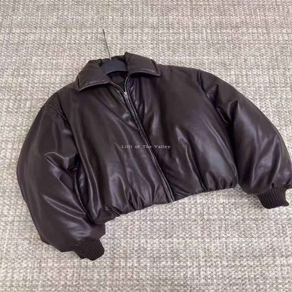 womens jackets autumn and winter pu bread cotton coat