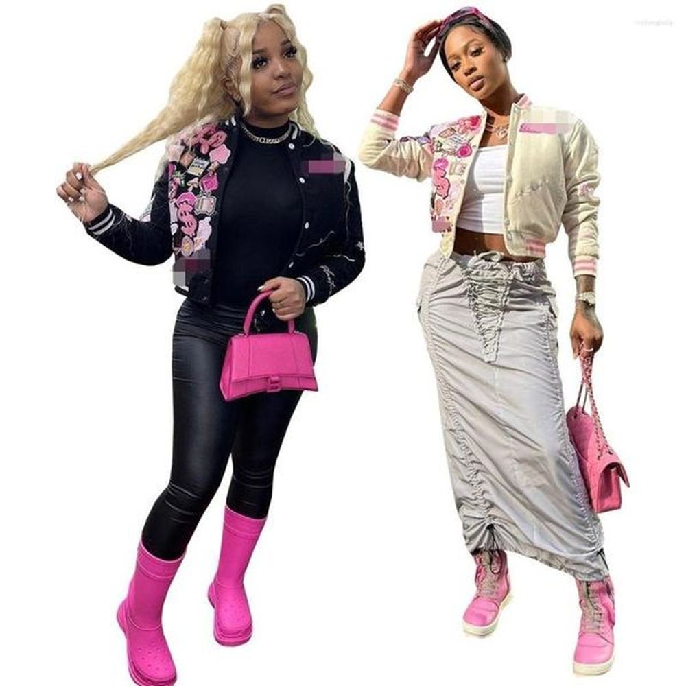 womens jackets baseball jacket women spring fleece print streetwear
