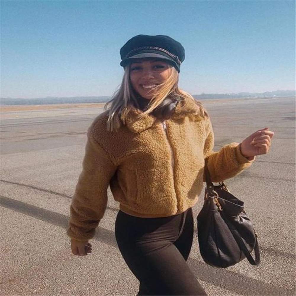 womens jackets coats autumn and winter warm veet lamb hair