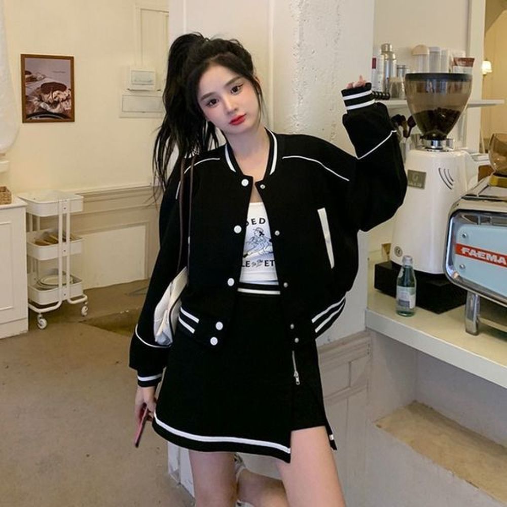 womens jackets deeptown harajuku cropped bomber jacket women korean fashion