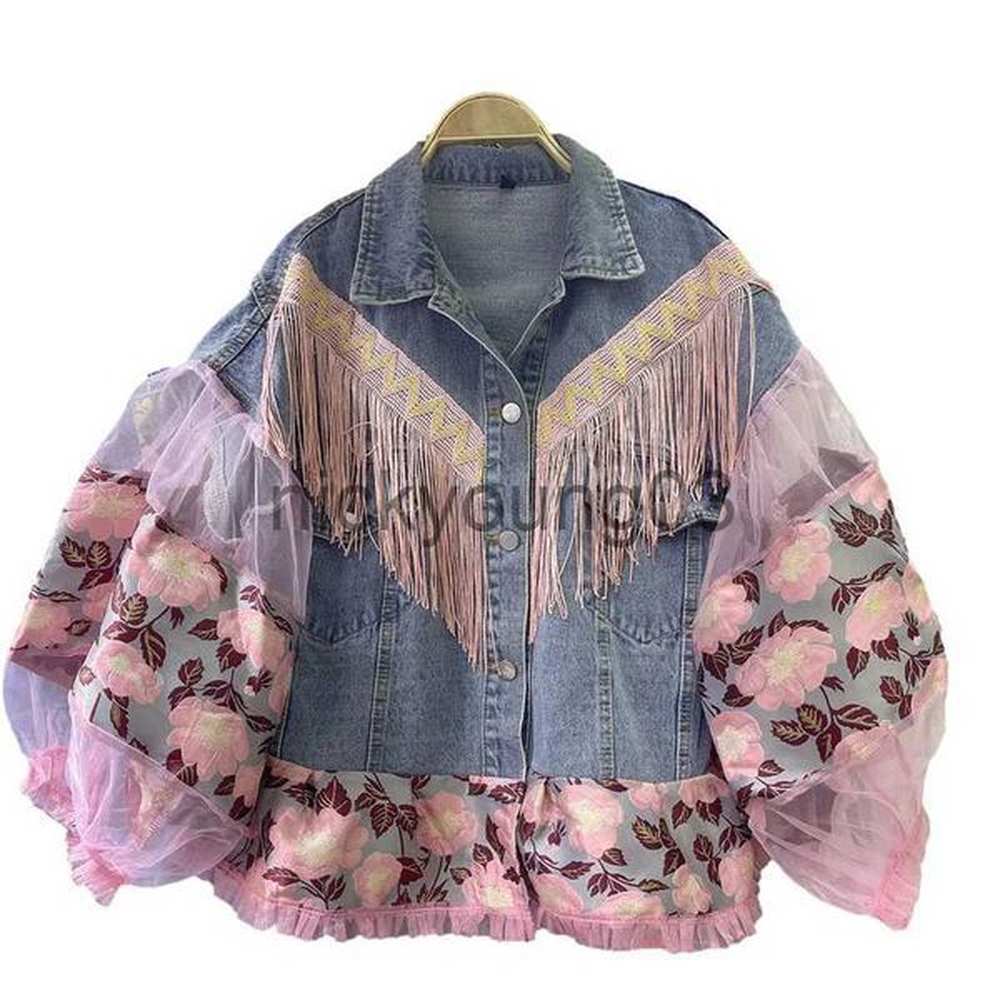 womens jackets embroidery tassel denim jacket women spring fashion loose