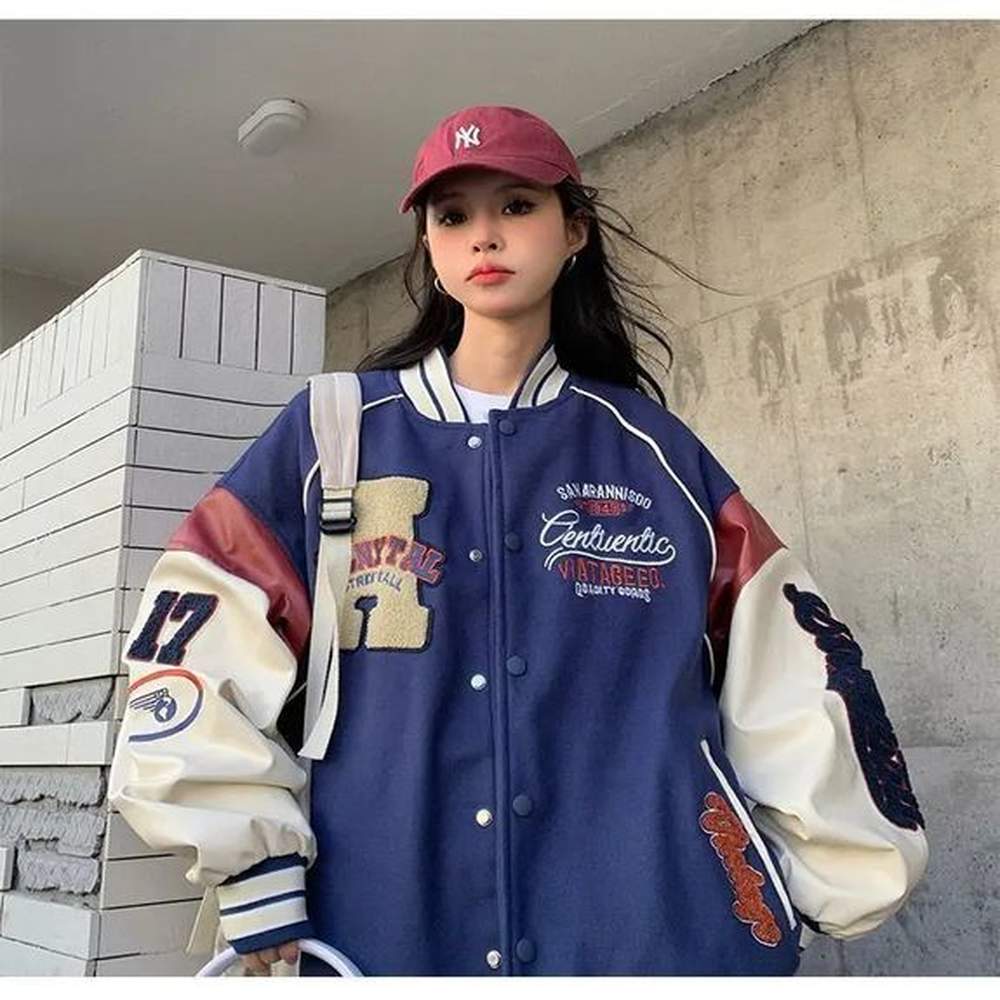 womens jackets street style baseball uniform super bomber student jacket